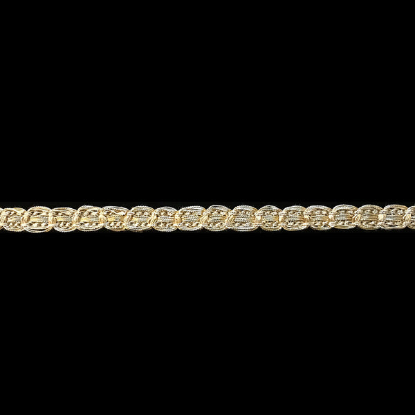 135.1 Metallic gimp trim "Narrow circles" bright gold 1/8" (3mm)