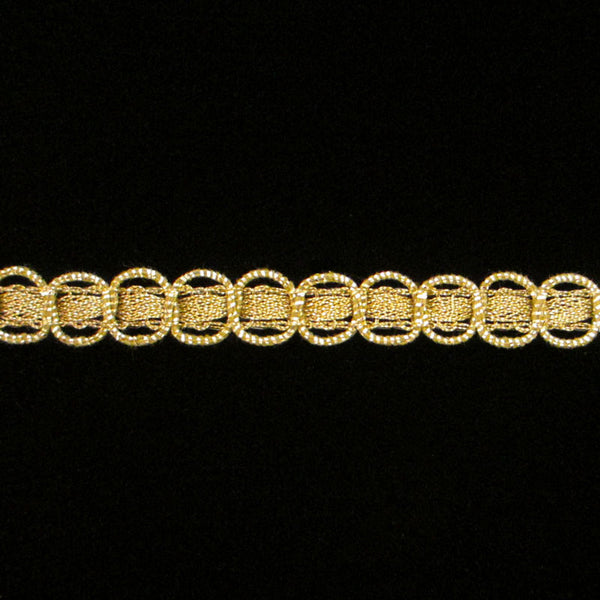 609.2 Circles metallic gimp antique gold 3/8" (9mm) - Palladia Passementerie
