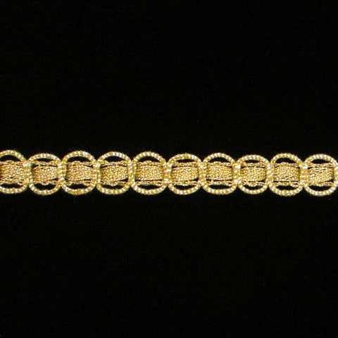 609.2 Circles metallic gimp antique gold 3/8" (9mm) - Palladia Passementerie
