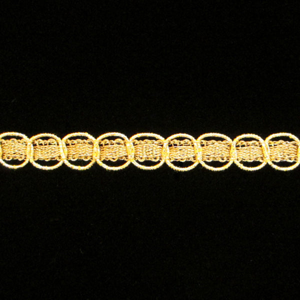 609.1 Circles metallic gimp bright gold 3/8" (9mm) - Palladia Passementerie
