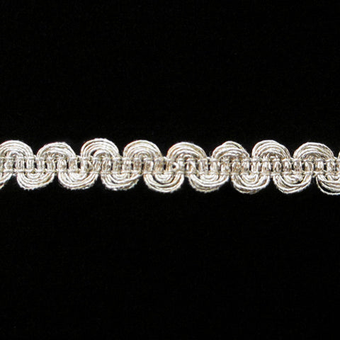 633.3 Narrow U-loop metallic gimp bright silver ¼" (6mm) BG