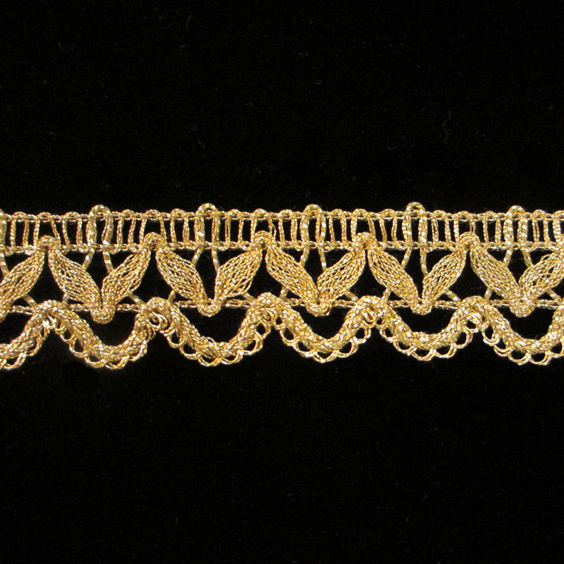 756 Gimp lace metallic trim antique gold 7/8" (22mm) - Palladia Passementerie
 - 1