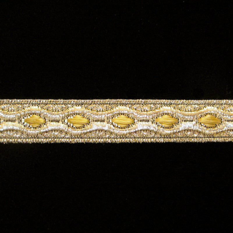 846.9 Trapunto gold metallic galloon narrow 5/8" (16mm) - Palladia Passementerie
 - 1