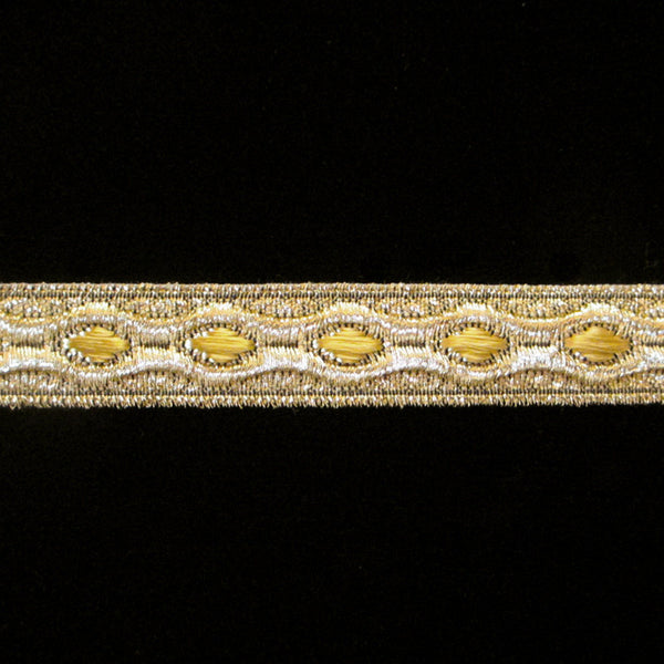 846.9 Trapunto gold metallic galloon narrow 5/8" (16mm) - Palladia Passementerie
 - 1