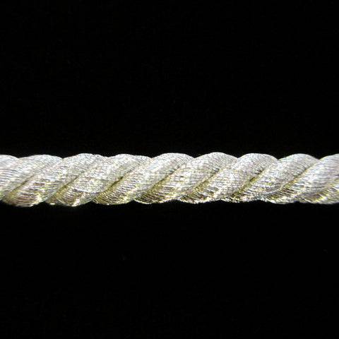 R036 Large metallic cord silver ¼"(6mm) *Real Silver* - Palladia Passementerie
 - 1