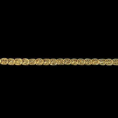 135.2 Metallic gimp trim "Narrow circles" antique gold 3/16" (4mm)