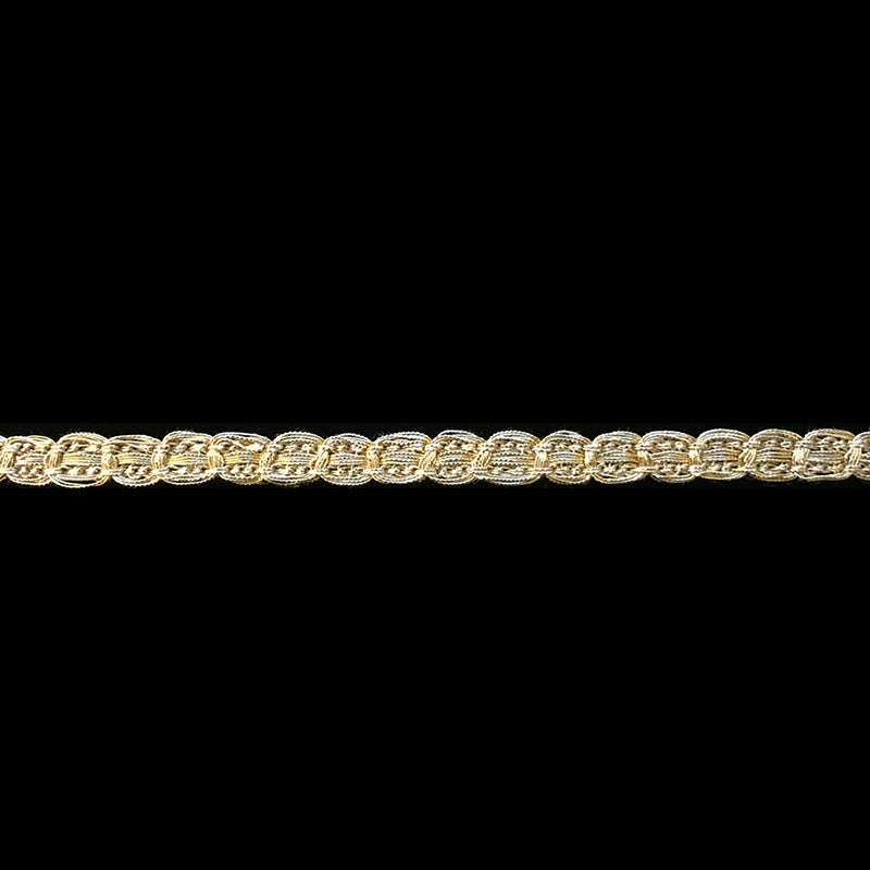 135.1 Metallic gimp trim "Narrow circles" bright gold 1/8" (3mm)