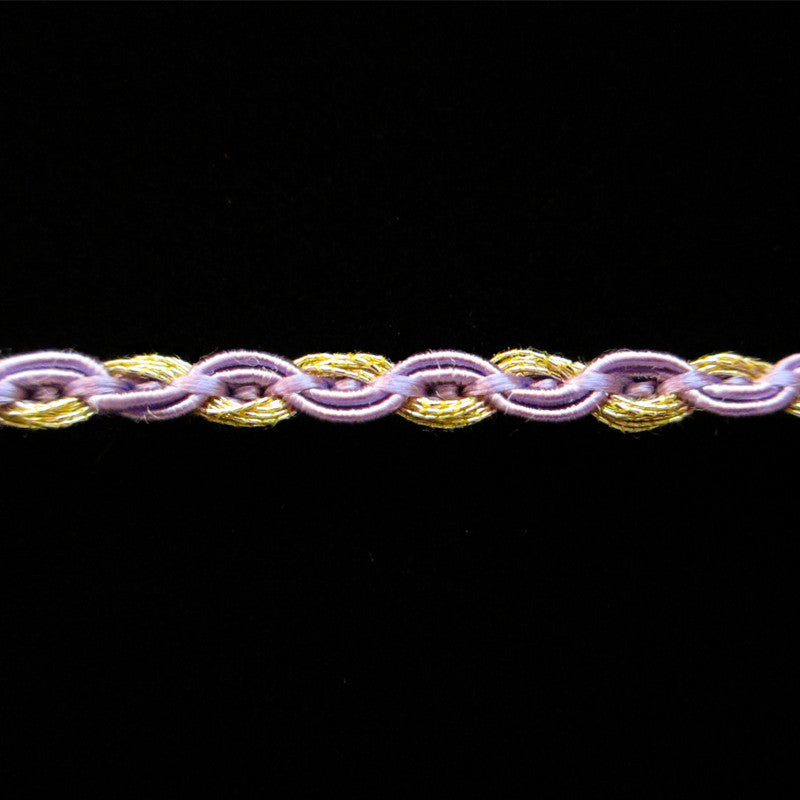 30.3 Metallic gimp trim "Small Twist" lavender 3/16" (5mm) - Palladia Passementerie
