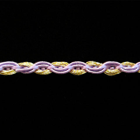 30.3 Metallic gimp trim "Small Twist" lavender 3/16" (5mm) - Palladia Passementerie
