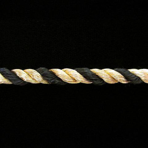 303.1 Metallic cord gold/black 3/16" (5mm) - Palladia Passementerie
 - 1