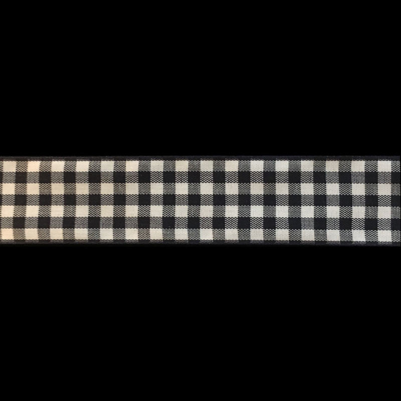 350 Black & white check gingham ribbon trim 7/8" (22mm) - Palladia Passementerie
 - 2