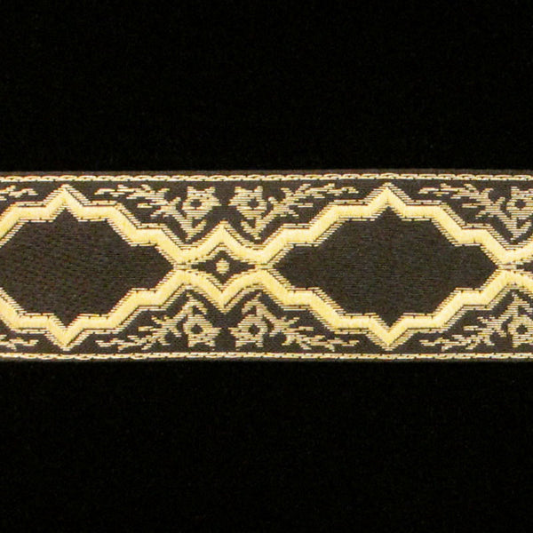 401.3 Bastille black jacquard trim 1-1/4" (32mm) - Palladia Passementerie
 - 1