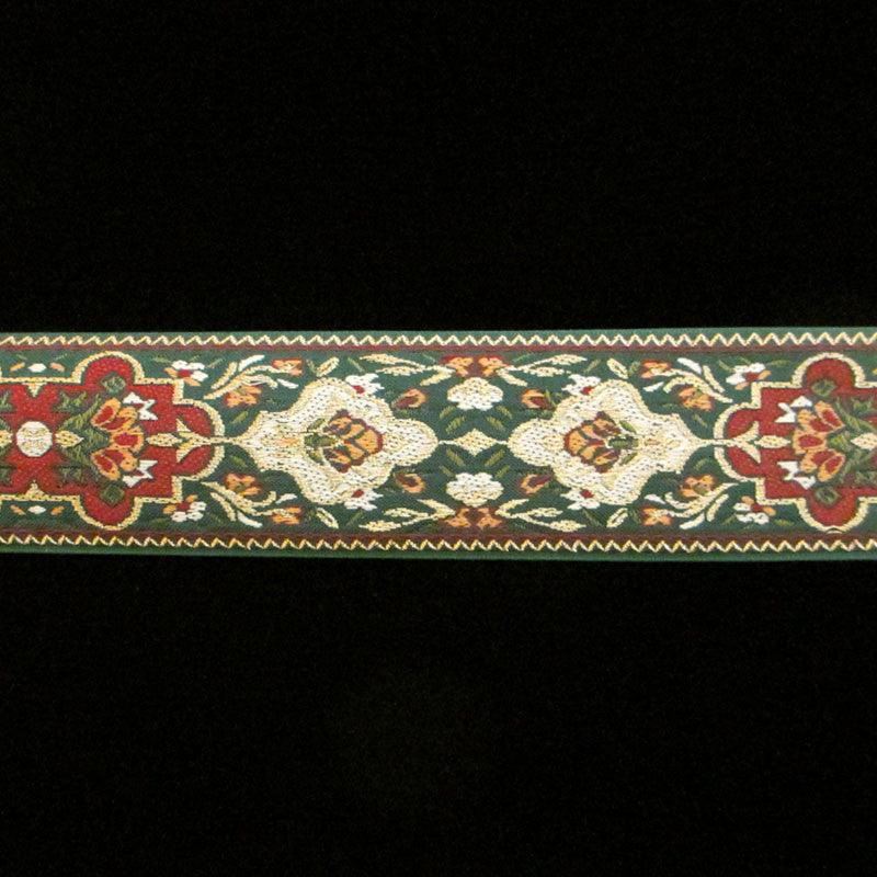 403.2 Pushkin green wide jacquard trim 1-3/4" (44mm) - Palladia Passementerie
 - 2