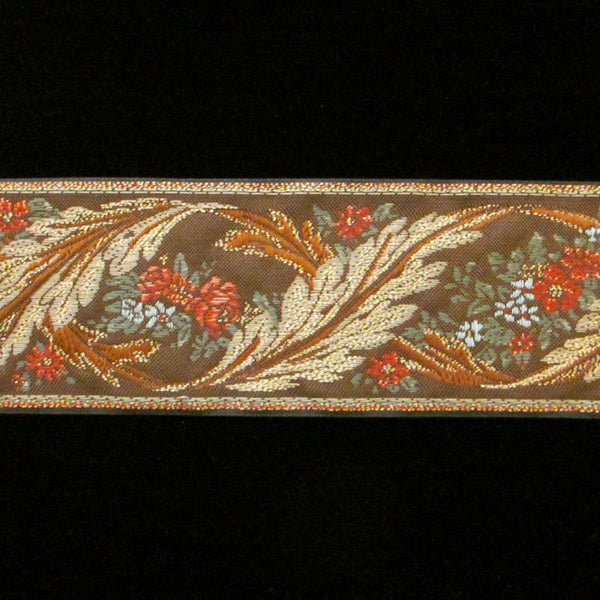 409 Acanthus jacquard trim 1-7/8" (47mm) - Palladia Passementerie
 - 1