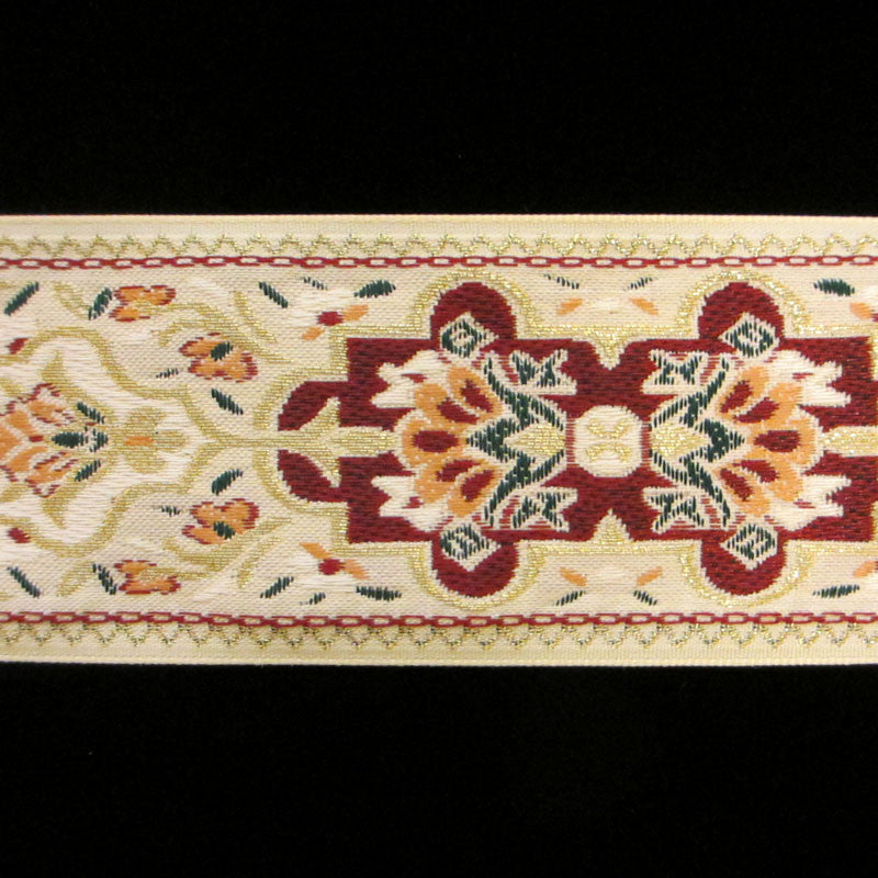 418.2 Pushkin cream wide jacquard trim 1-3/4" (44mm) - Palladia Passementerie
 - 1