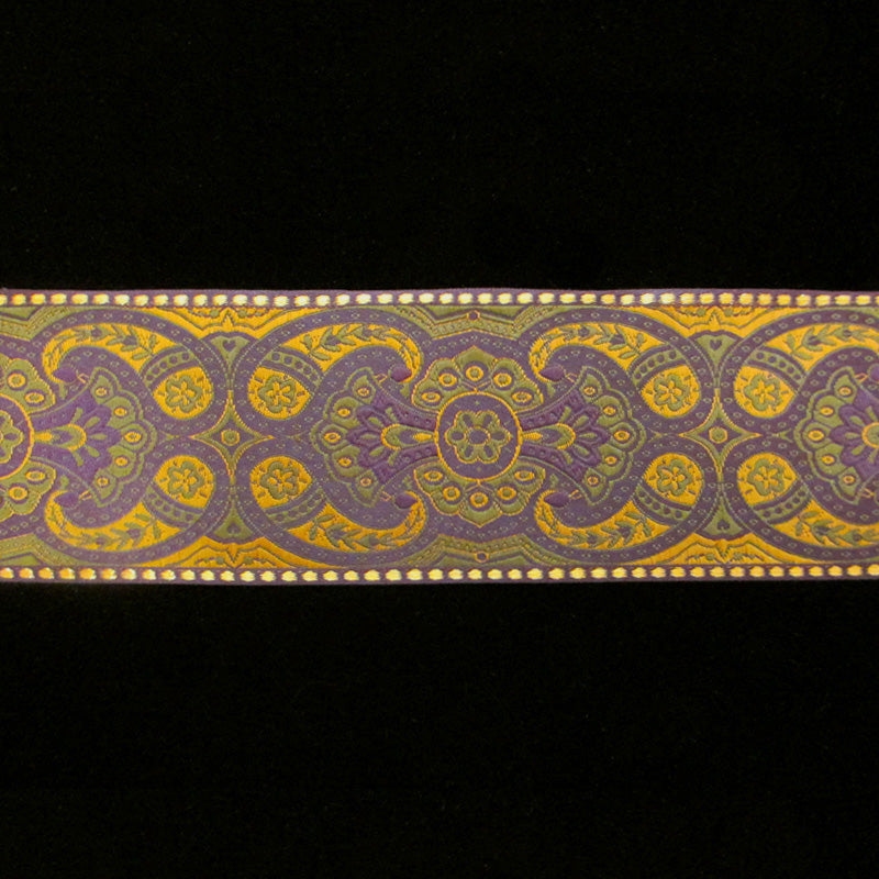 428.3 Firenze purple and gold jacquard trim 2-1/4" (57mm)