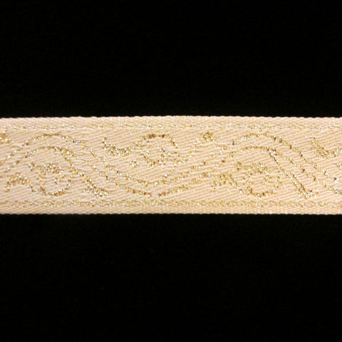 441 Gold scroll jacquard trim 3/4" (19mm) - Palladia Passementerie
