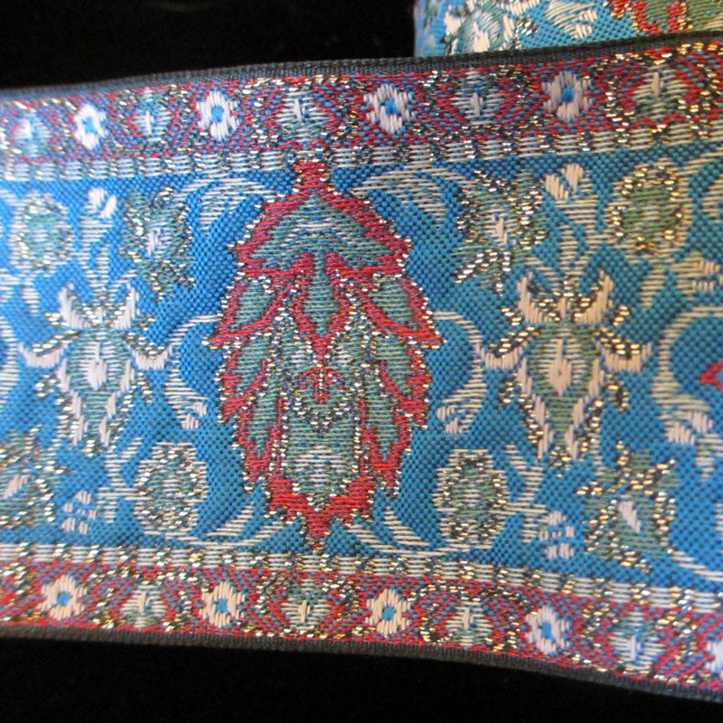 479 Kashmir jacquard trim 1-7/8" (47mm) - Palladia Passementerie
 - 2