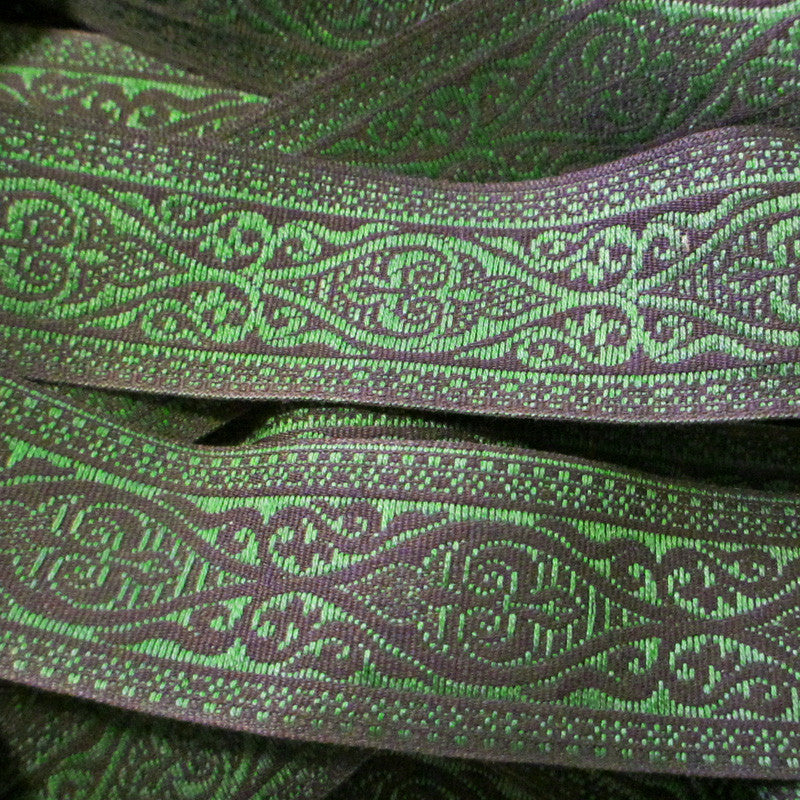 494.4 Esterhazy green jacquard trim 1-3/8" (35mm) - Palladia Passementerie
 - 1