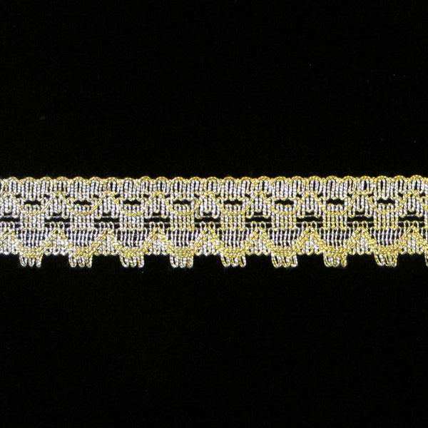 504 Cogwheel metallic lace bright gold 7/8" (22mm) - Palladia Passementerie
