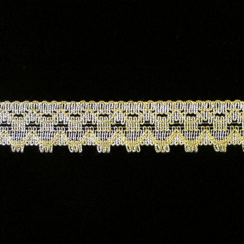 504 Cogwheel metallic lace bright gold 7/8" (22mm) - Palladia Passementerie
