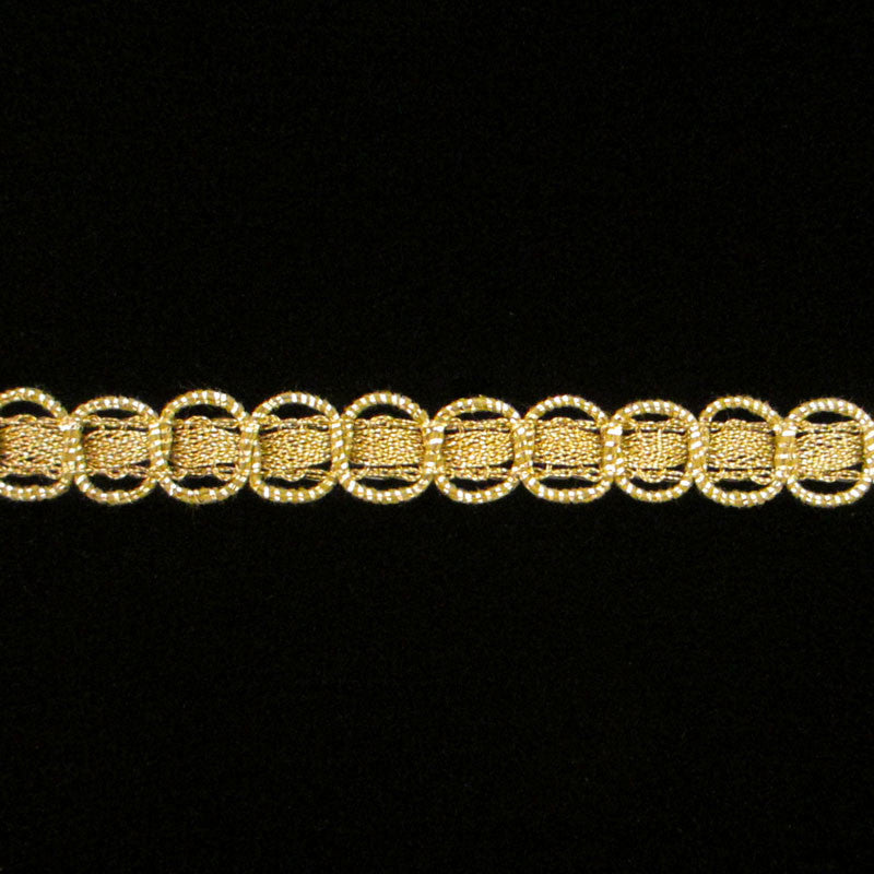 609.2 Circles metallic gimp antique gold 3/8" (9mm) - Palladia Passementerie
