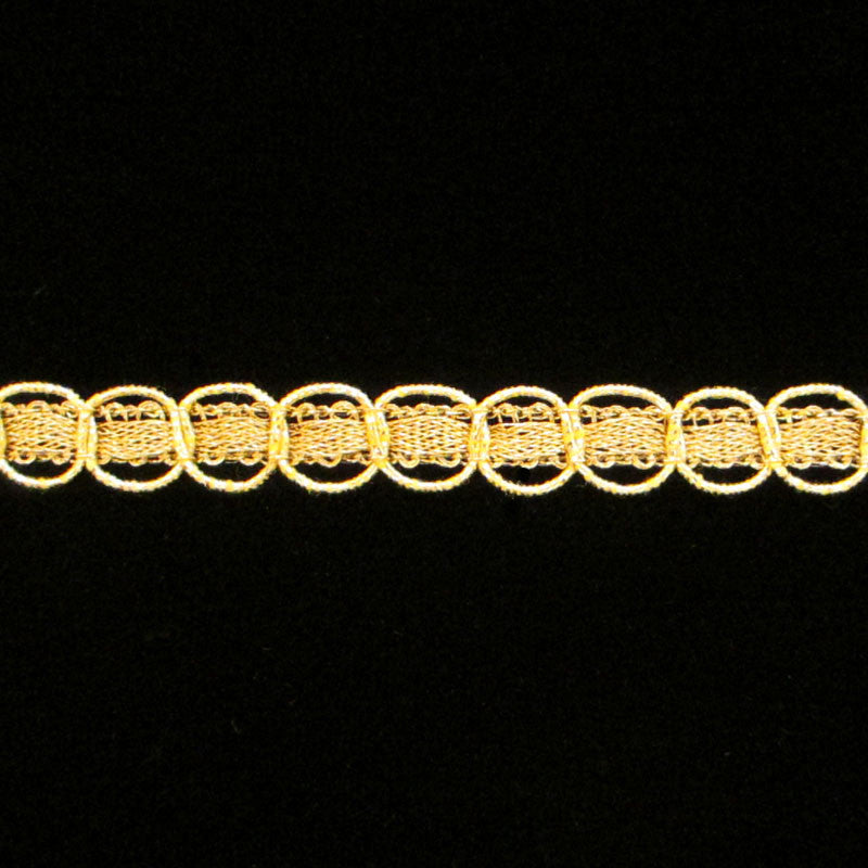 609.1 Circles metallic gimp bright gold 3/8" (9mm) - Palladia Passementerie
