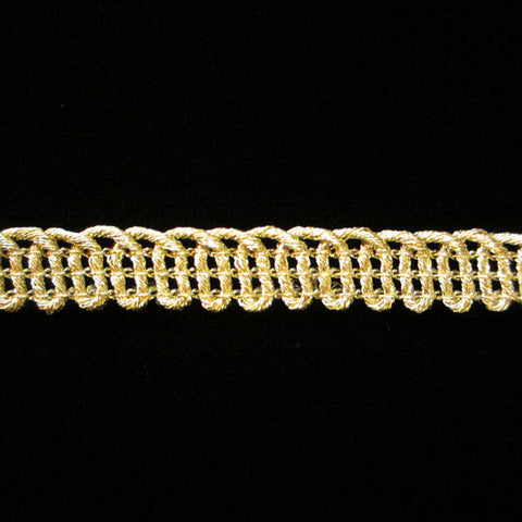 612.1 Elongated loop metallic gimp bright gold 3/8" (9mm) - Palladia Passementerie
