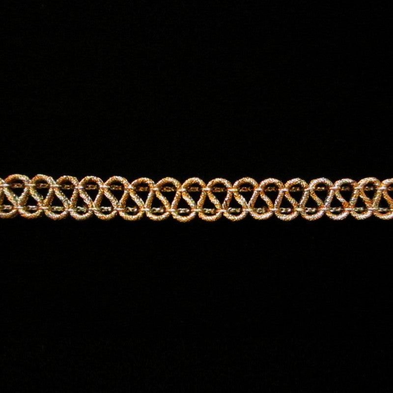 M613.2 S-loop metallic gimp antique gold ¼" (6mm) - Palladia Passementerie

