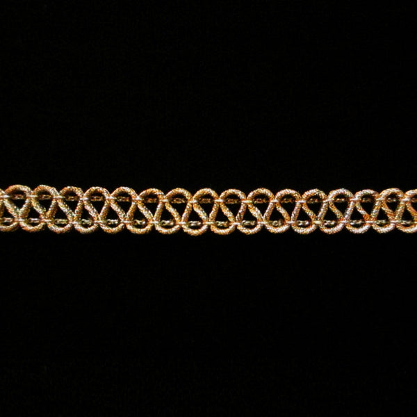 M613.2 S-loop metallic gimp antique gold ¼" (6mm) - Palladia Passementerie
