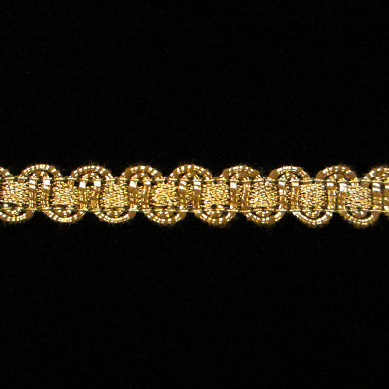 621.2 Large U-loop metallic gimp trim antique gold 3/8" (9mm) - Palladia Passementerie
