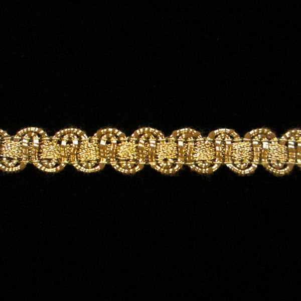 621.2 Large U-loop metallic gimp trim antique gold 3/8" (9mm) - Palladia Passementerie
