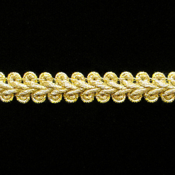 624.1 Ram's horn metallic gimp bright gold 3/8" (9mm) - Palladia Passementerie
