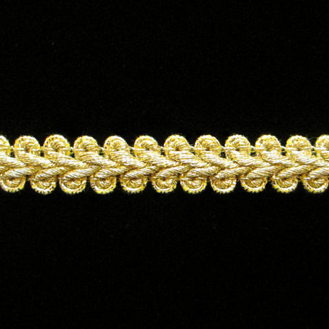 624.1 Ram's horn metallic gimp bright gold 3/8" (9mm) - Palladia Passementerie
