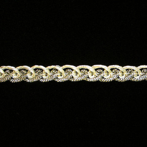 631.2 Pretzel metallic gimp silver 1/4" (6mm) - Palladia Passementerie
