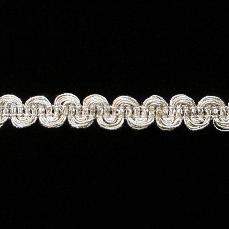 633.3 Narrow U-loop metallic gimp bright silver ¼" (6mm) BG