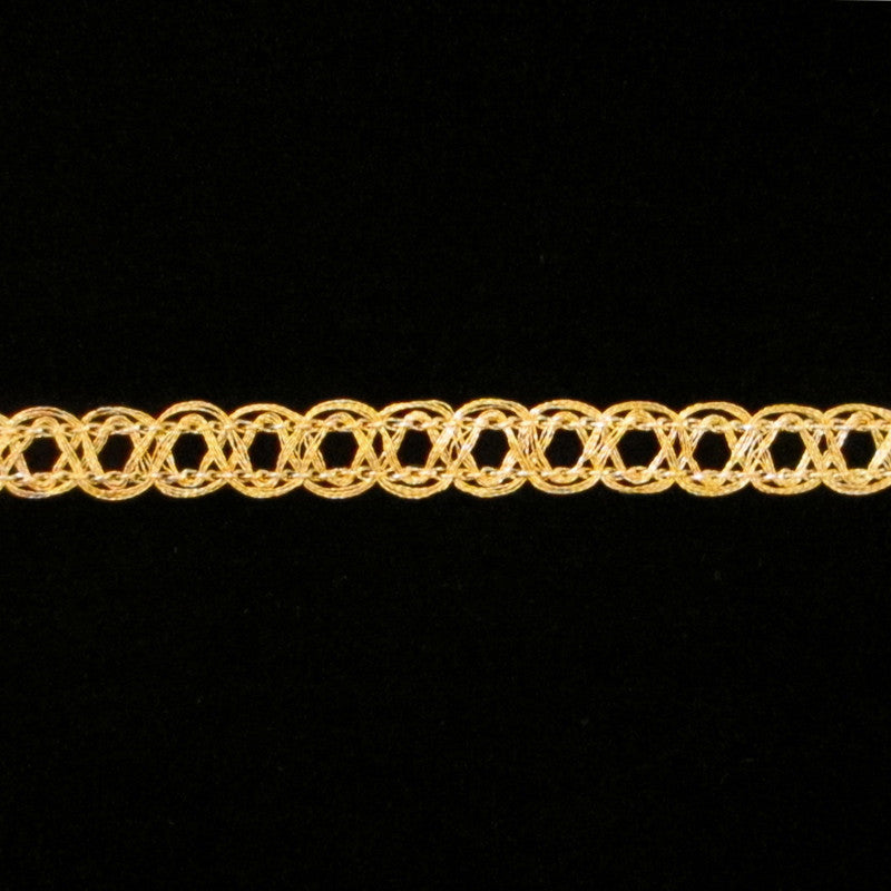 637.5 Fine parallel metallic gimp Tudor gold 3/8" (9mm) - Palladia Passementerie
 - 1