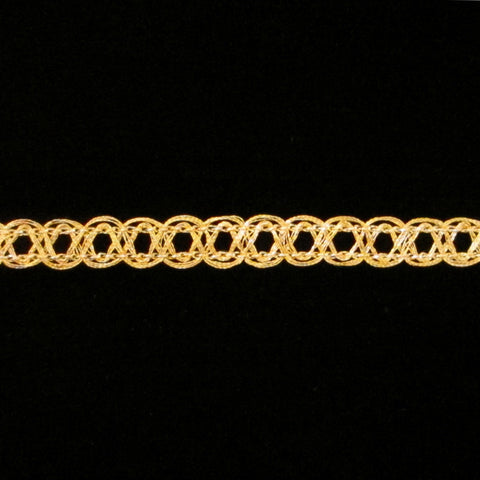 637.5 Fine parallel metallic gimp Tudor gold 3/8" (9mm) - Palladia Passementerie
 - 1