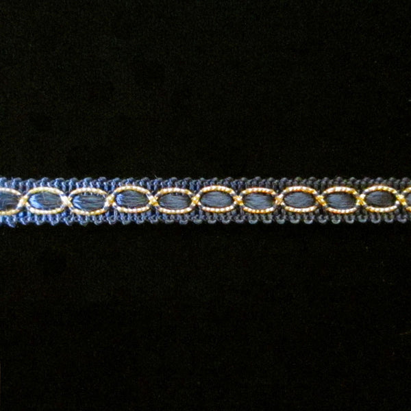 652.1 Ribbon gimp navy 3/8" (9mm) - Palladia Passementerie
 - 1