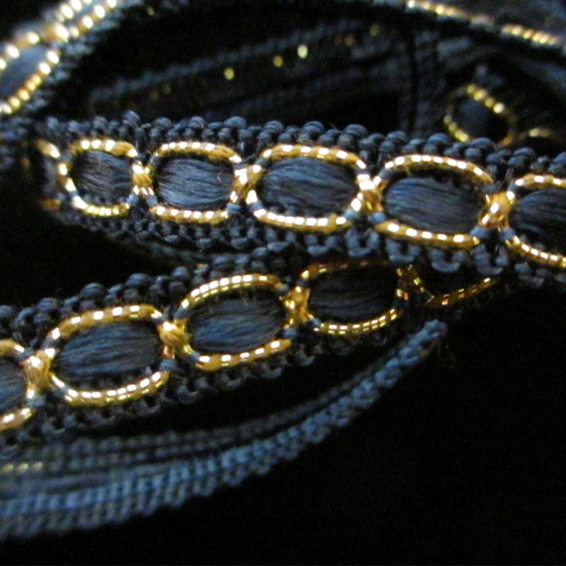 652.1 Ribbon gimp navy 3/8" (9mm) - Palladia Passementerie
 - 2