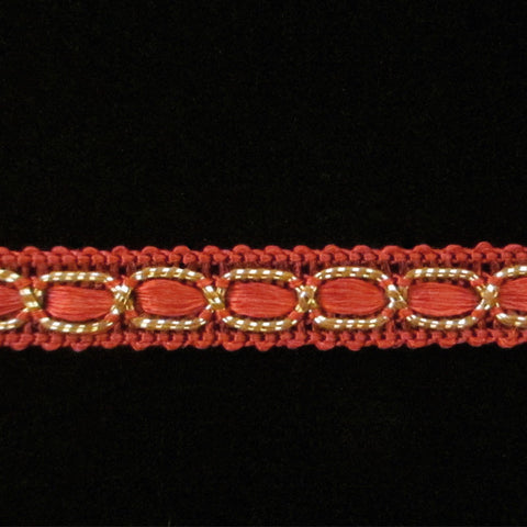 652.2 Ribbon gimp maroon 3/8" (9mm) - Palladia Passementerie
