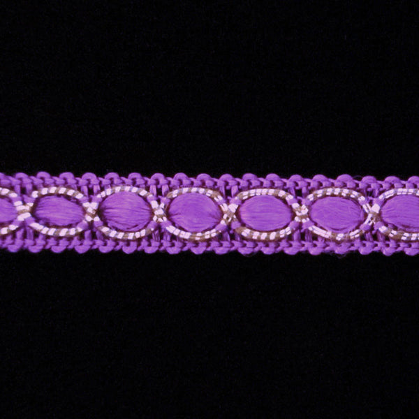 652.3 Ribbon gimp purple 3/8" (9mm) - Palladia Passementerie
