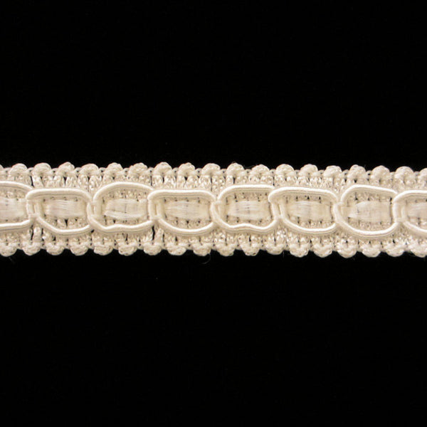 653 Ribbon gimp white 1/2" (13mm) - Palladia Passementerie
