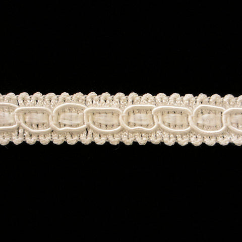 653 Ribbon gimp white 1/2" (13mm) - Palladia Passementerie
