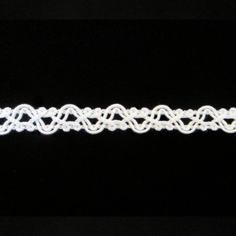 656 Narrow white garland gimp ¼" (6mm) - Palladia Passementerie
