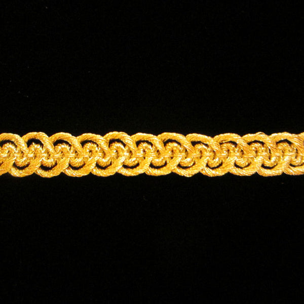 660.1 Military metallic gimp bright gold 3/8" (9mm) - Palladia Passementerie
