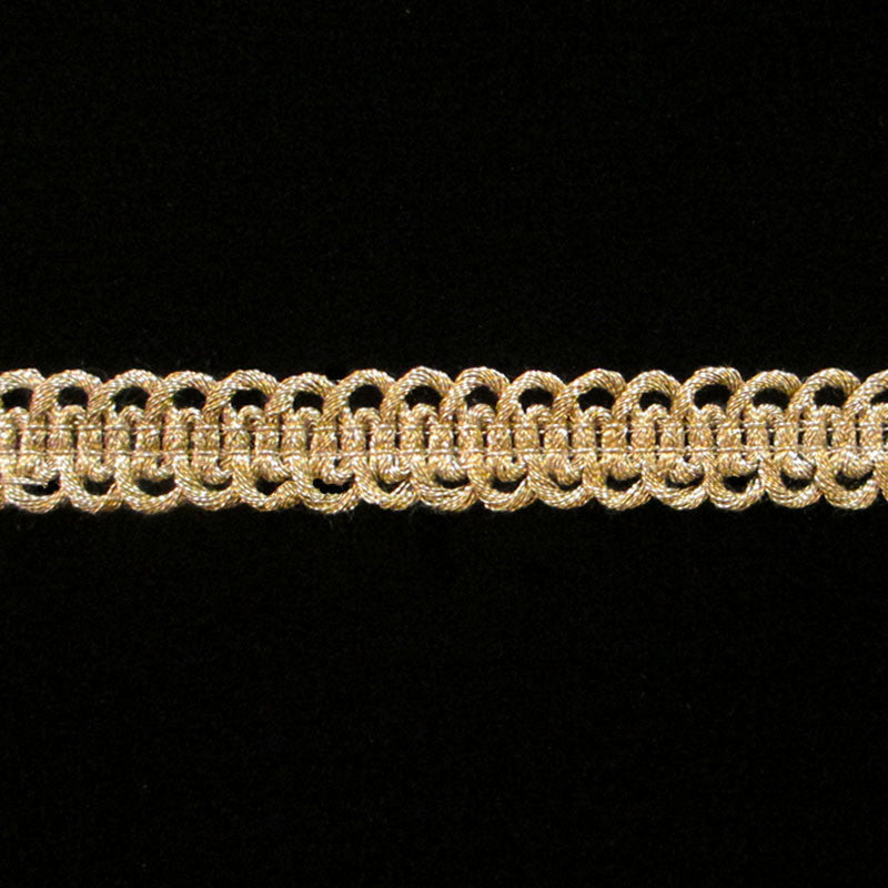 662 Military gimp double-loop metallic trim antique gold ½" (13mm) - Palladia Passementerie
 - 1