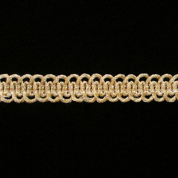 662 Military gimp double-loop metallic trim antique gold ½" (13mm) - Palladia Passementerie
 - 1