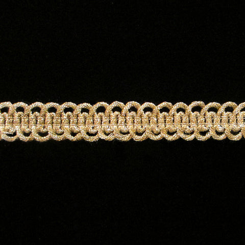 662 Military gimp double-loop metallic trim antique gold ½" (13mm) - Palladia Passementerie
 - 1