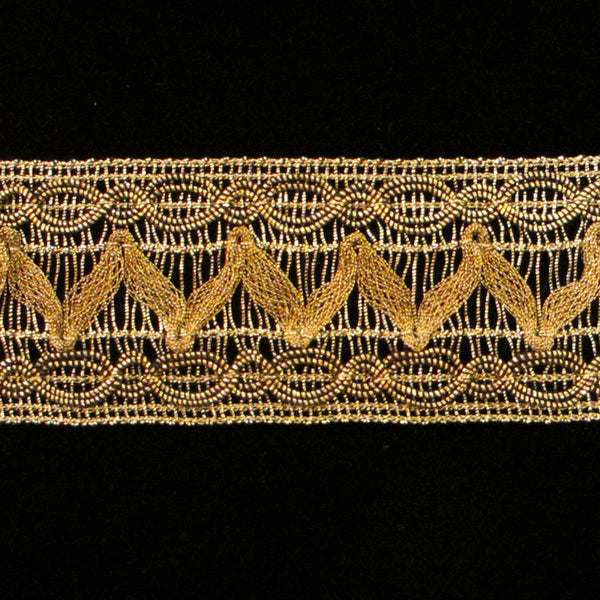 756 Gimp lace metallic trim antique gold 7/8 (22mm)